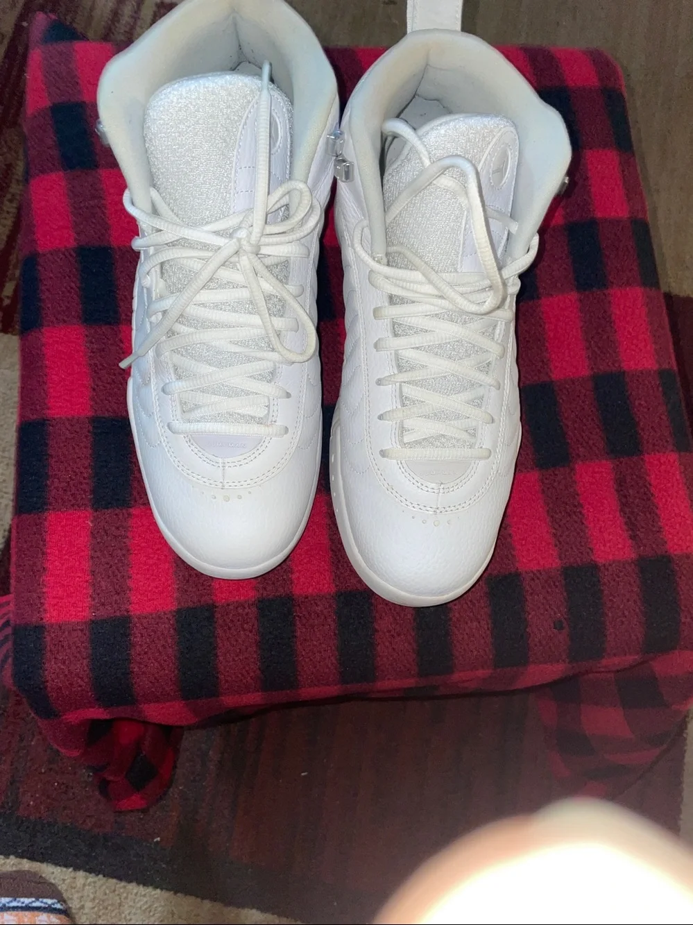 Jordan All-White Leather High-Top Sneakers